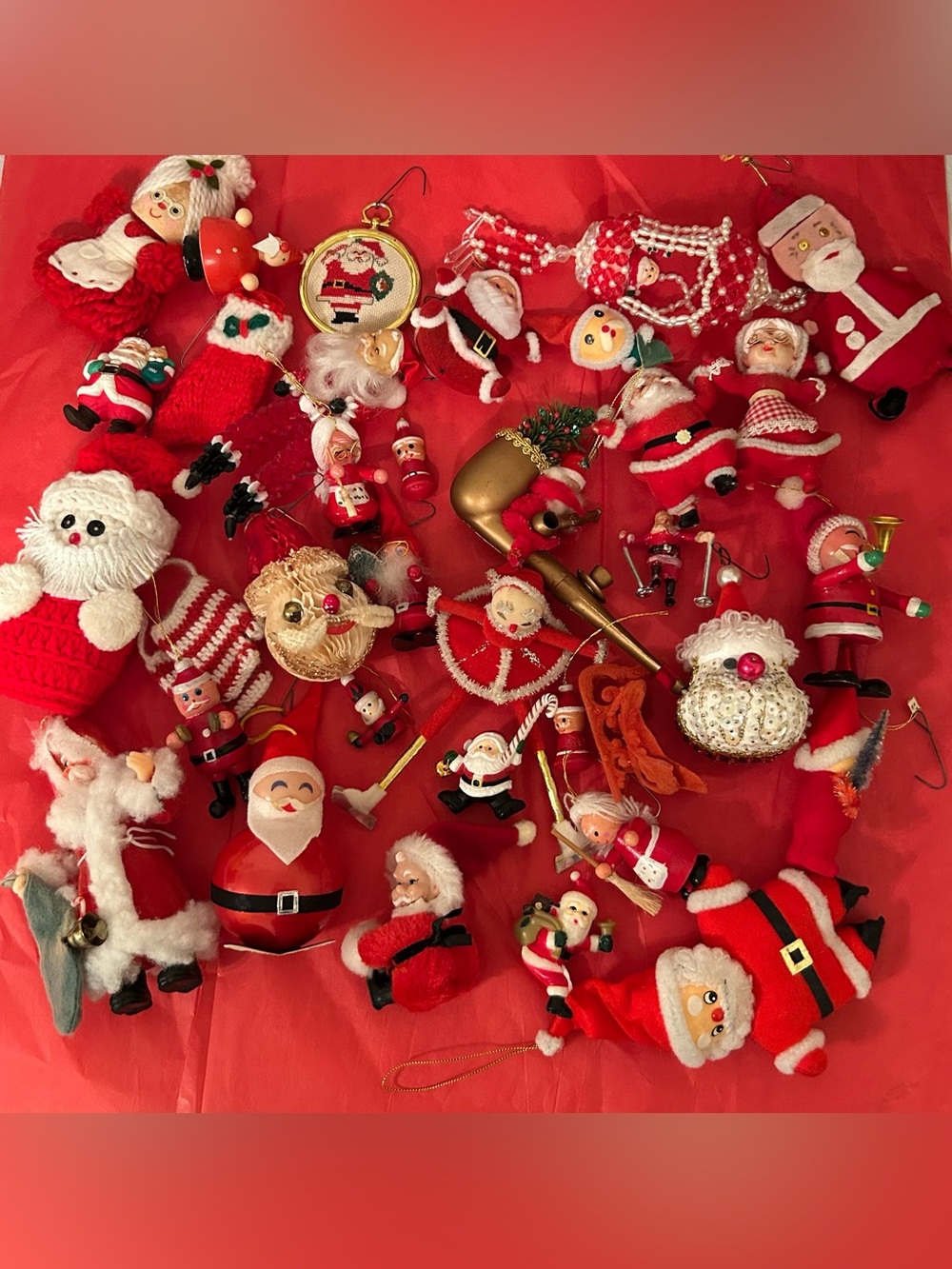 Vintage Santa Ornament Lot